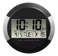 Nástenné hodiny digitálne PP-245 24,5cm čierno-strieborné_1