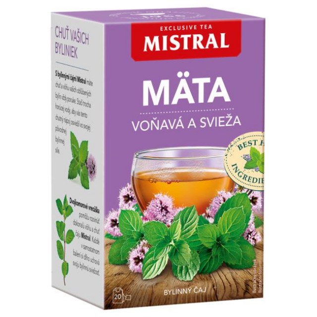 Čaj MISTRAL bylinný mäta voňavá a svieža HB 20 x 1,5 g_1