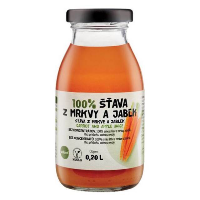 ZDRAVO šťava 100% mrkvovo-jablková 10x0,2l NEVRATNÉ SKLO_1