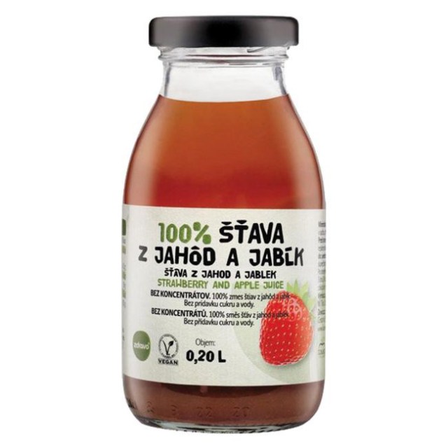 ZDRAVO šťava 100% jahodovo-jablková 10 x 0,2 l NEVRATNÉ SKLO_1