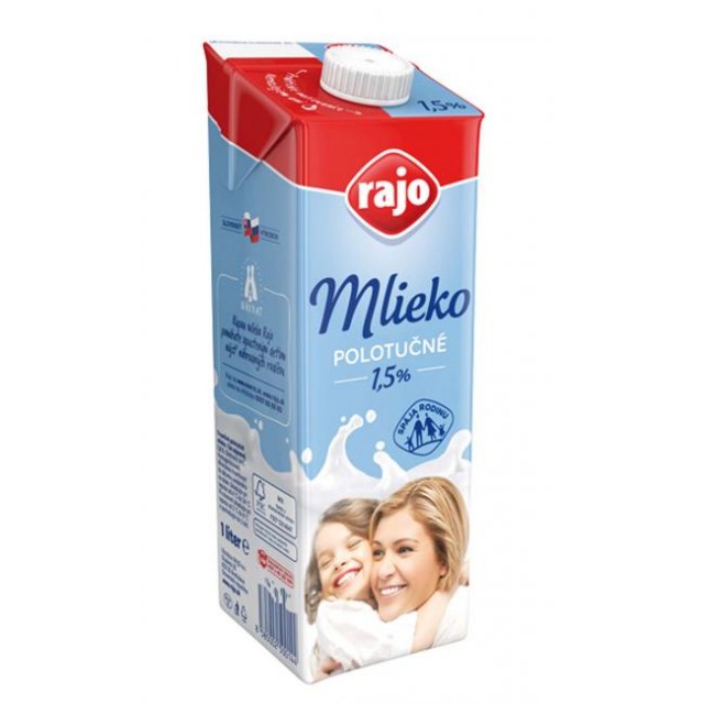 Trvanlivé mlieko RAJO polotučné 1l_1