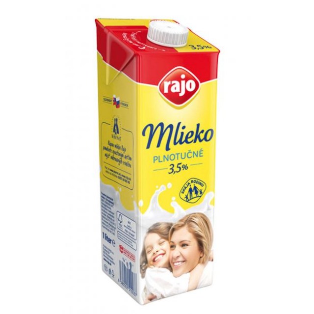 Trvanlivé mlieko RAJO plnotučné 1l_1