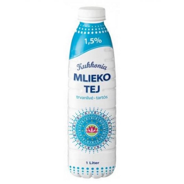 Trvanlivé mlieko Žitnoostrovské Kukkonia polotučné 1,5% 1l_1
