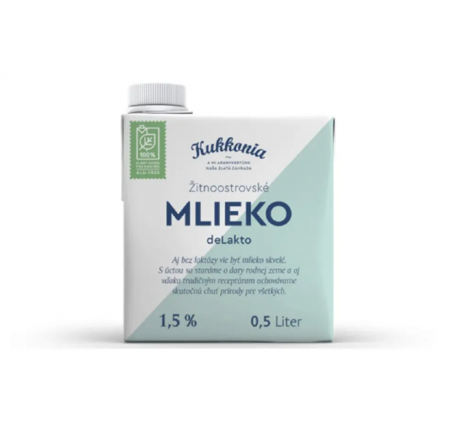 Trvanlivé mlieko Žitnoostrovské Kukkonia bezlaktózové 1,5% 0,5 l_1