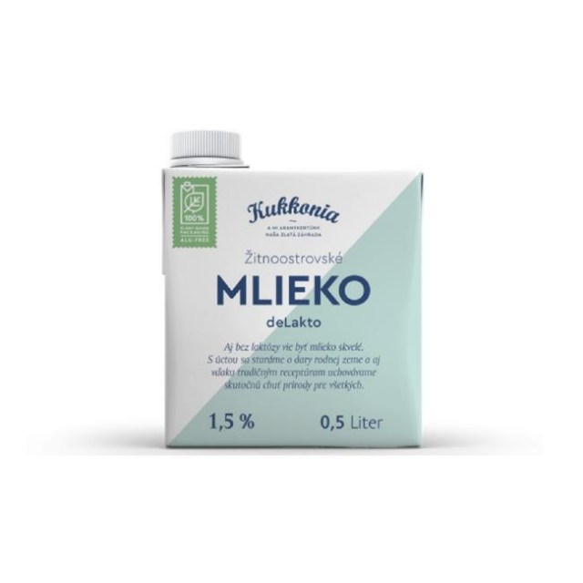 Trvanlivé mlieko Žitnoostrovské Kukkonia bezlaktózové 1,5% 0,5 l_2