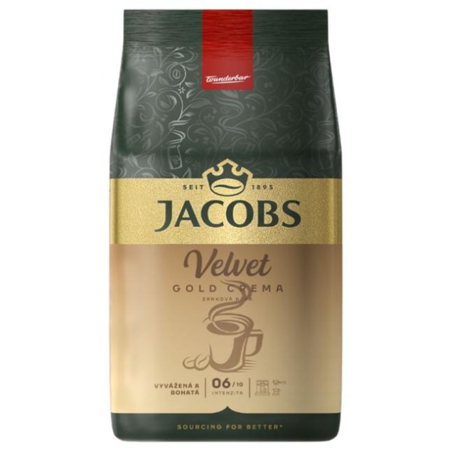 Káva Jacobs Velvet Crema Gold zrnková 1000g_1