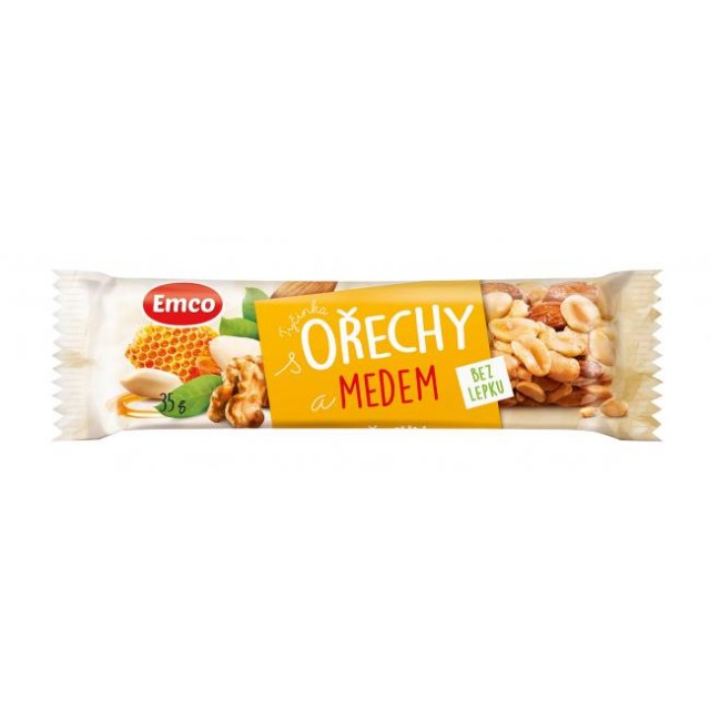 Tyčinka MYSLI bez lepku 35g Orechy a med_1