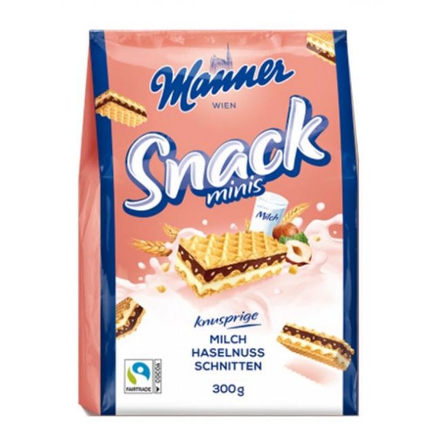 Oblátky Manner Snack Minis  lieskovoorieškové 300g_1