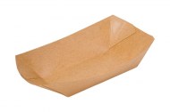 Papierová tácka/miska kraft, 950 ml,13,7x8,8x5,5cm [250 ks] TRAY/ Lodička, Pevná_1