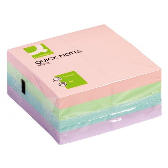 Bloček kocka Q-CONNECT 76x76mm 400l pastelová_1