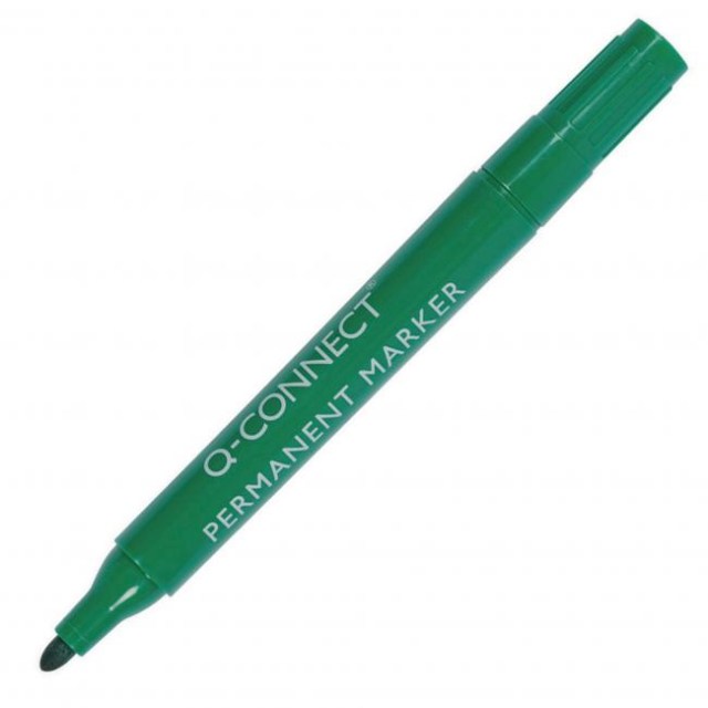 Permanentný popisovač Q-CONNECT okrúhly hrot zelený_1