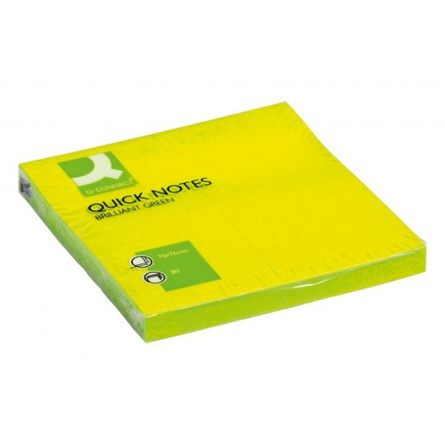 Bloček Q-CONNECT neónové 76x76mm zelené_1