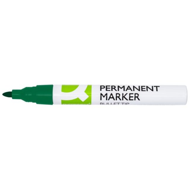 Permanentný popisovač Q-CONNECT hliníkové telo, okrúhly hrot zelený_1