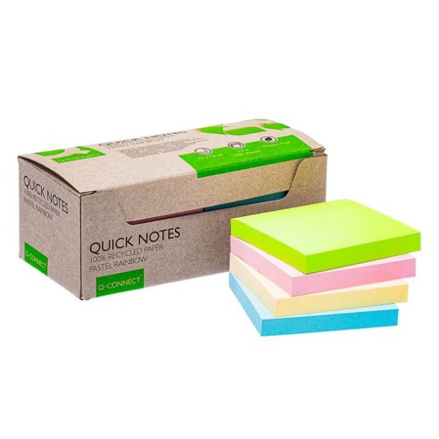Bločky Q-Connect recyklované 76x76 dúhové_1