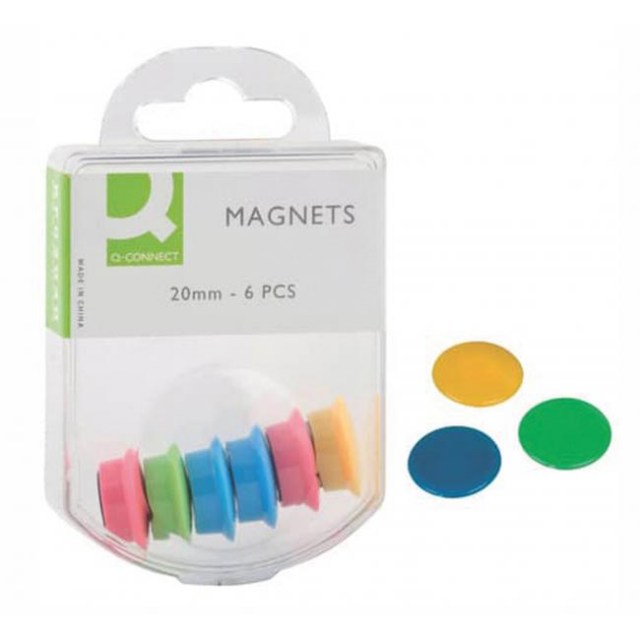 Magnety Q-connect 20mm mix farieb 6 ks_1