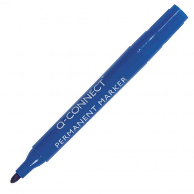 Permanentný popisovač Q-CONNECT okrúhly hrot modrý_1