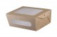 Krabica na jedlo kraft s dvomi okienkami PET, 2000 ml, 20,4x14,2x7,4cm, [50 ks] č. 17_1