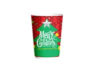 Papierový pohár Vianoce Christmas O90 mm/12oz, 330 ml [25 ks] Typ B- Červený, Dvojvrstvový