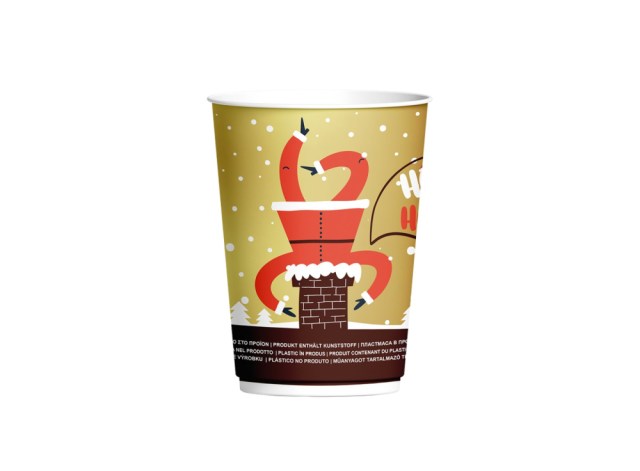 Papierový pohár Vianoce Christmas O90 mm/12oz, 330 ml [25 ks] Typ E-Zlatý, Dvojvrstvový_2