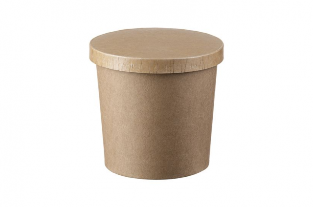 Kraft papierová miska na polievku/zmrzlinu, o90mm, 350ml, [50 ks], QQKL90_2