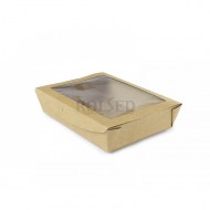 Krabička BIO hnedá s PLA okienkom 200x155x45 mm / bal. 10 ks_1