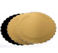 Podnos tortový okrúhly pr. 28 cm Obojstranný Zlato-čierny_1