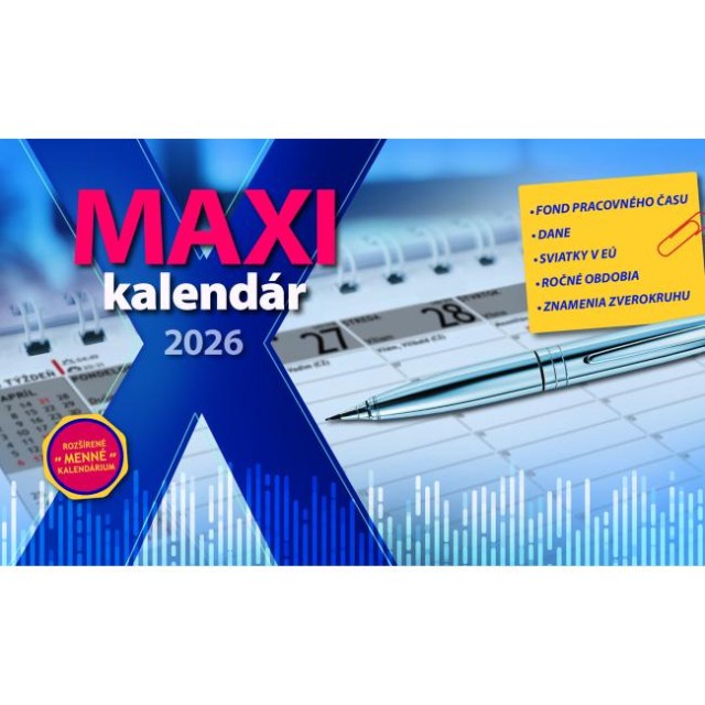 Stolový kalendár stĺpcový 29,7 x 180 cm - MAXI 2026_1