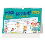 Stolový kalendár riadkový 24x16 cm - MAXI RODINNÝ plánovací 2026_1