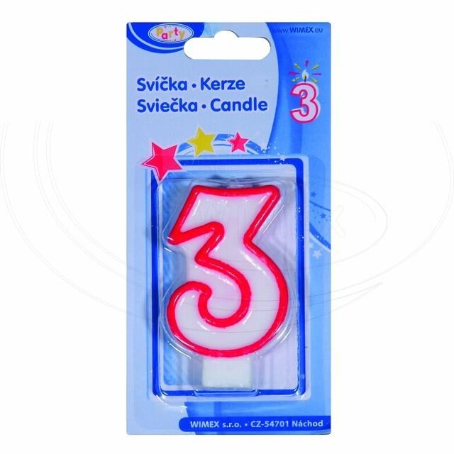 Číslová sviečka so stojančekom 