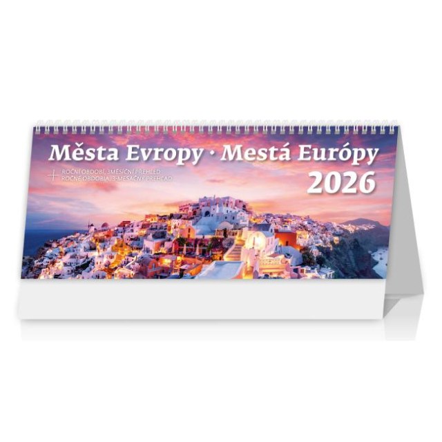 Stolový kalendár stĺpcový 30,1x15 cm- Mestá Európy 2026_1