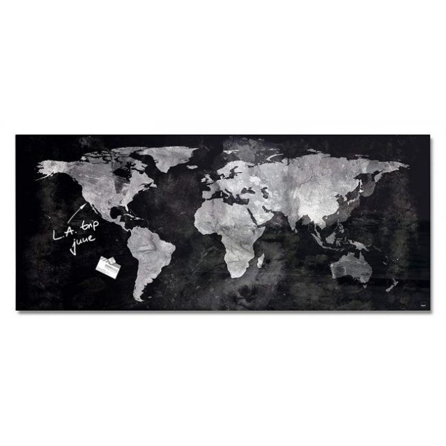 Sklenená tabuľa artverum 130x55cm mapa sveta_1