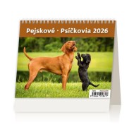 Stolový kalendár riadkový 17,1x13,9 cm - MiniMax Psíčkovia 2026_1