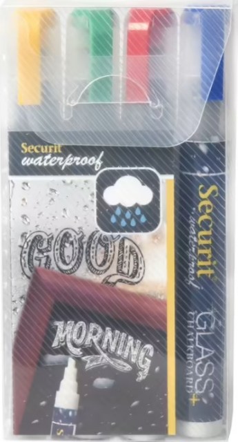 Securit stredný vodeodolný popisovač, šírka hrotu 2 - 6 mm / 4 ks v balení_2