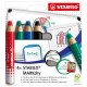 Sada STABILO MARKdry na tabuľu a flipchart 4f so strúhadlom a utierkou_1