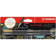 Popisovač STABILO Pen 68 2ks v blistri metalic strieborná zlatá_1