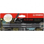 Popisovač STABILO Pen 68 2ks v blistri metalic strieborná_1