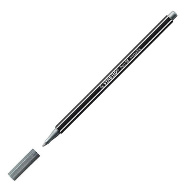Popisovač STABILO Pen 68 metalic strieborná_1