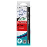 Sada linerov na písanie  STABILO dr!ver - medium - 4 ks zelená, červená, modrá, čierna_1