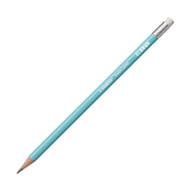 Ceruzka STABILO Swano Pastel HB s gumou pastel modrá_1