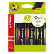 Sada zvýrazňovačov  STABILO GREEN BOSS  4 ks  zelená, ružová, oranžová, žltá_1