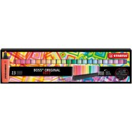 Sada zvýrazňovačov STABILO BOSS ORIGINAL - ARTY - 23 ks (9 neonových a 14 pastelových fari