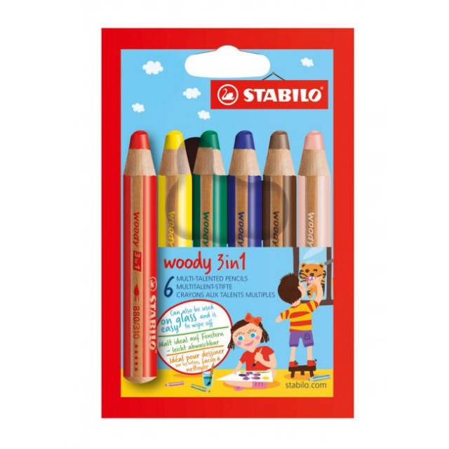 Farbičky STABILO woody 3 in1 6ks_1