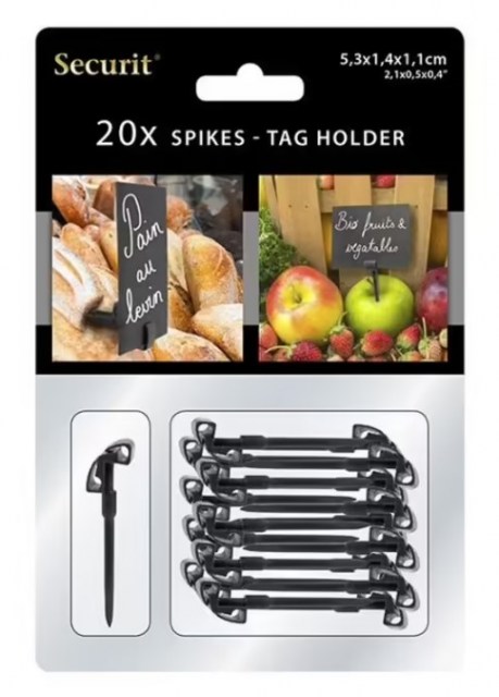 Securit zapichovacie stojančeky k popisovacím tabuľkám TAG, 20 ks, čierna_2