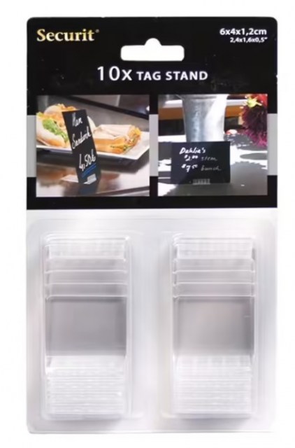 Securit stojančeky k popisovacím tabuľkám TAG, 10 ks, transparentné_6