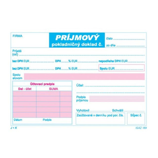 Príjmový pokladničný doklad 2xDPH, A6, 100 listov_1