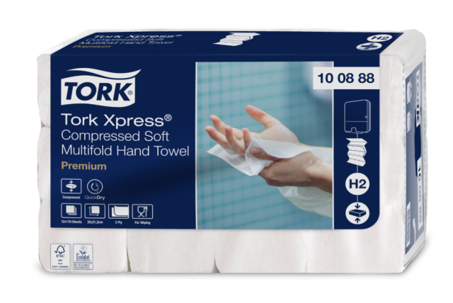 Tork Xpress jemné stlačené papierové utierky Multifold H2 (Biela)_1