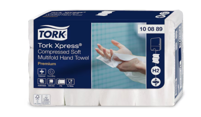 Tork Xpress jemné stlačené papierové utierky skladané Multifold H2 [12 x 225 = 2700 út]_1
