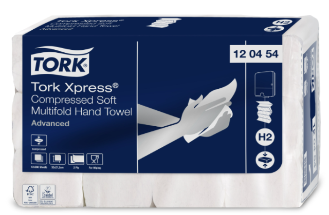 Tork Xpress jemné stlačené papierové utierky Multifold H2 [12 bal. x 200 = 2400 út]_1