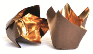 Tulipánový cukrárenský košíček (PAP) hnedozlatý ROYAL O50 x 85 mm [24 ks] _1
