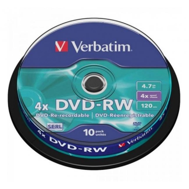 Verbatim DVD-RW 4x 4,7GB cake 10 ks_1